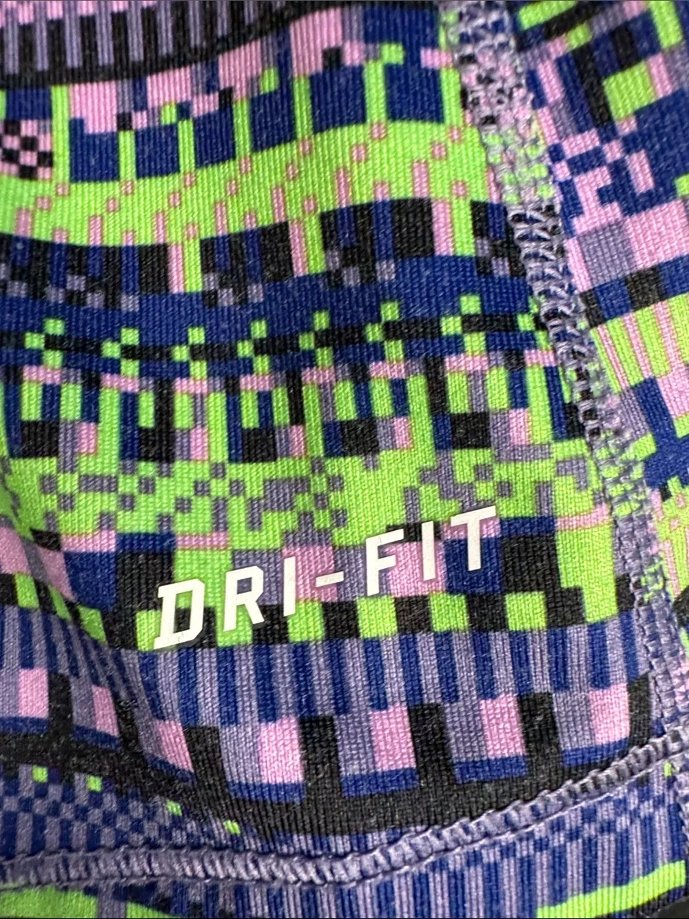 Nike Pro Dri-FIT ladies half zip athletic pullover large EUC purple green navy
